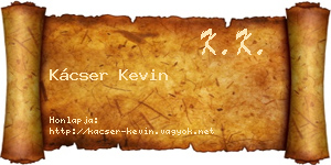 Kácser Kevin névjegykártya